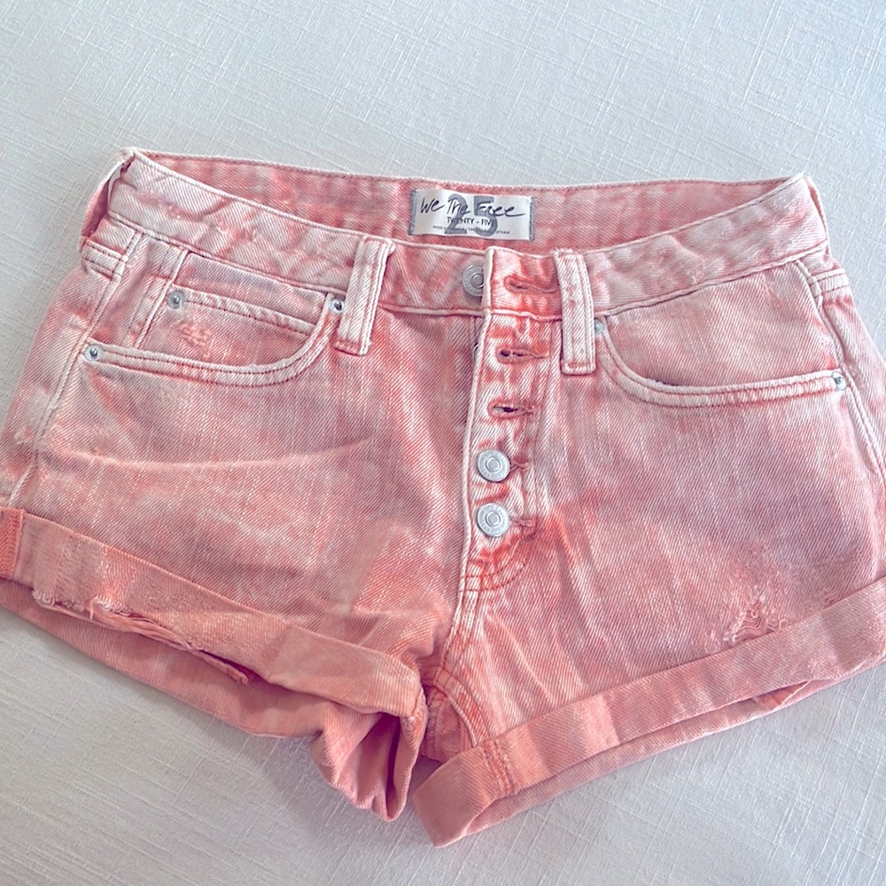 We the Free jean shorts, coral. Excellent, new condition.